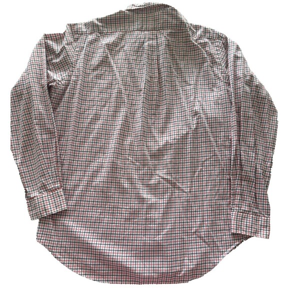 Ralph Lauren L/S Oxford Button Front Shirt Mens Medium Orange Navy Plaid - Picture 5 of 10